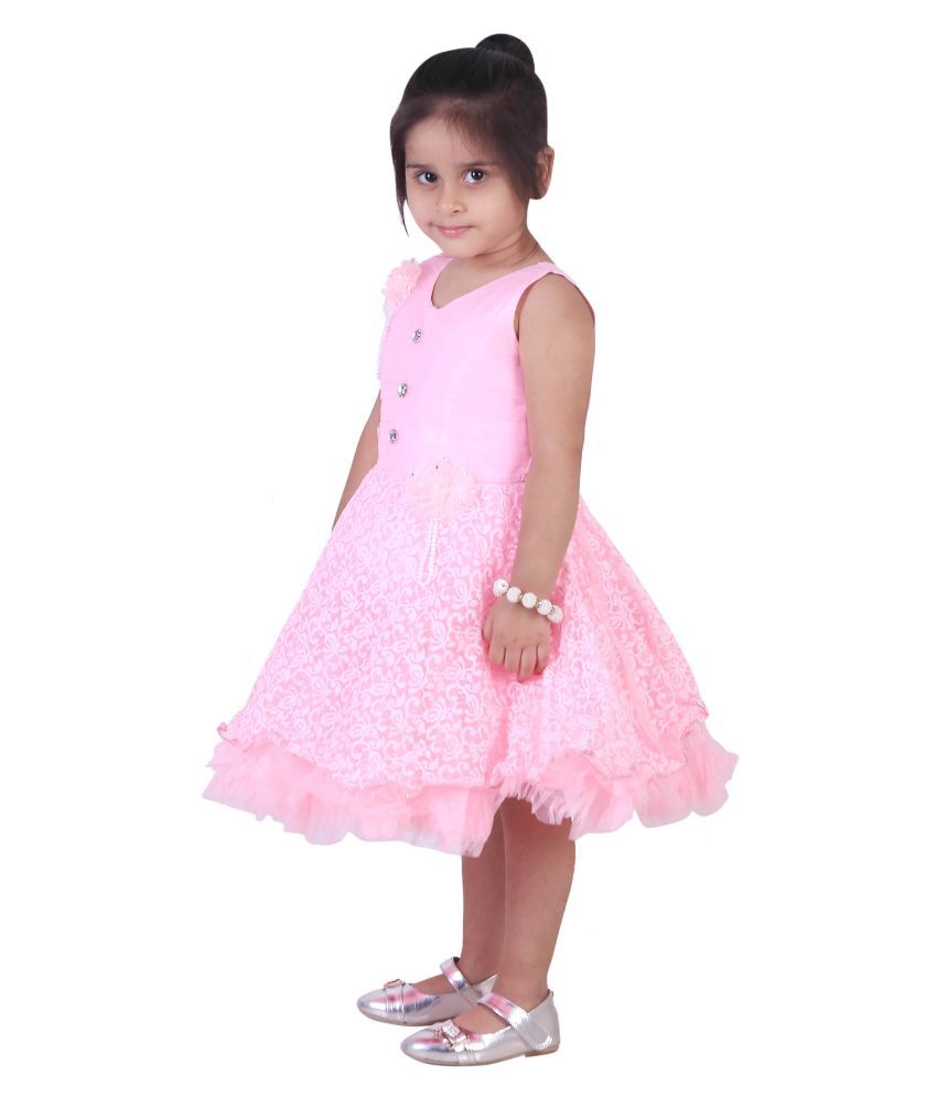 Crazeis Pink Frock For Girls - Buy Crazeis Pink Frock For Girls Online ...