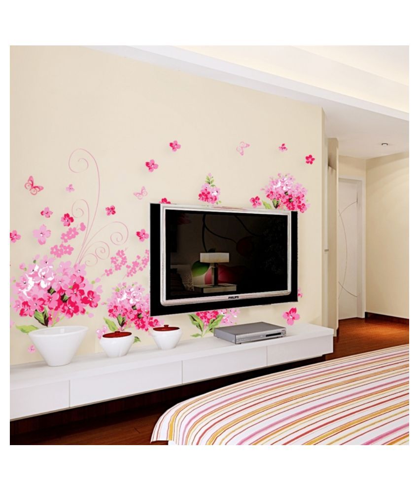 Onebuy Floral PVC Wall Stickers Buy Onebuy Floral PVC Wall Stickers