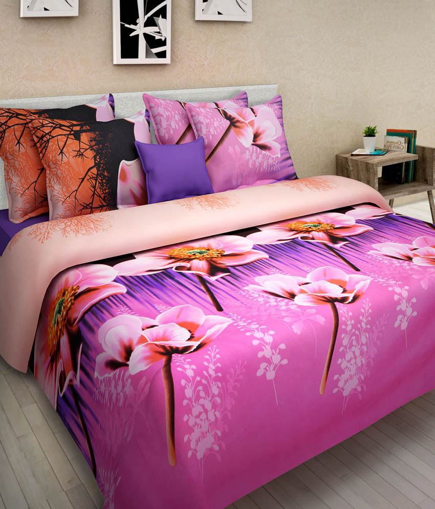     			Homefab India Luxury 3D Printed Double Bed Sheet