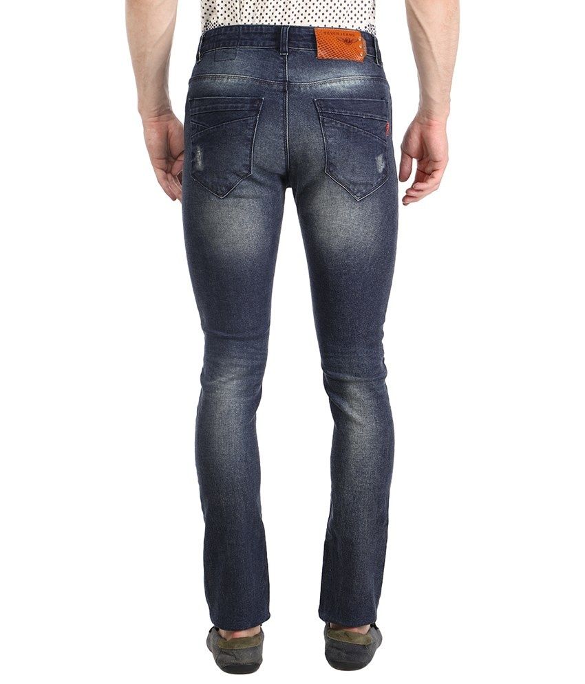 slim fit distressed jeans