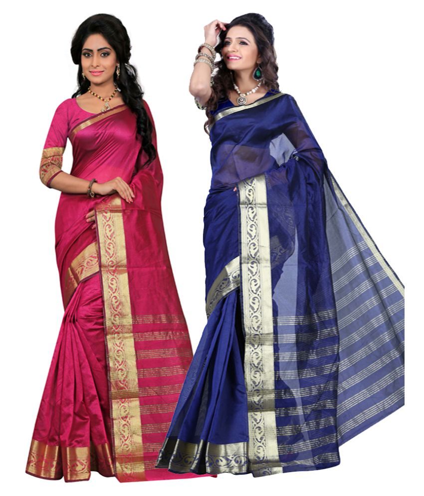 JustFashion Multicoloured Cotton Saree Combos - Buy JustFashion ...