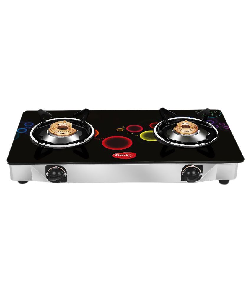 Pigeon Apollo 2 Burner "2 Burner" Glass Manual Gas Stove Price in India Buy Pigeon Apollo 2