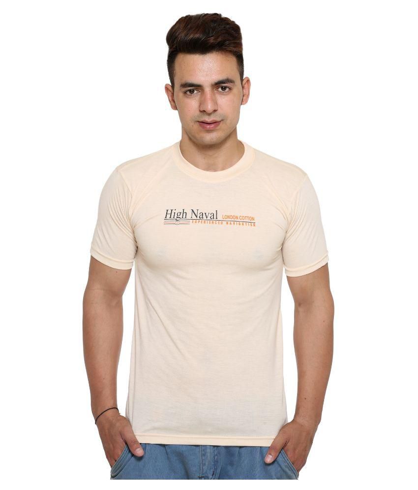 Vimal Jonney Beige Round T Shirt - Buy Vimal Jonney Beige Round T Shirt ...