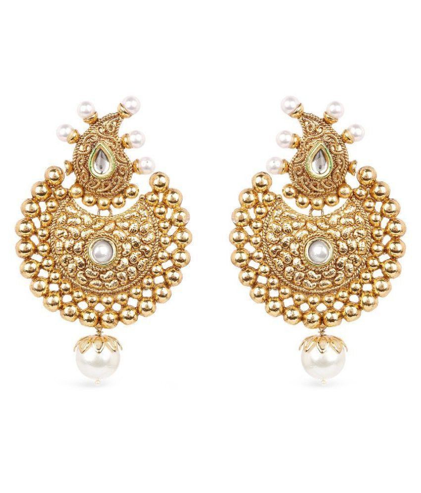 Johareez Golden Hanging Earrings - Buy Johareez Golden Hanging Earrings ...