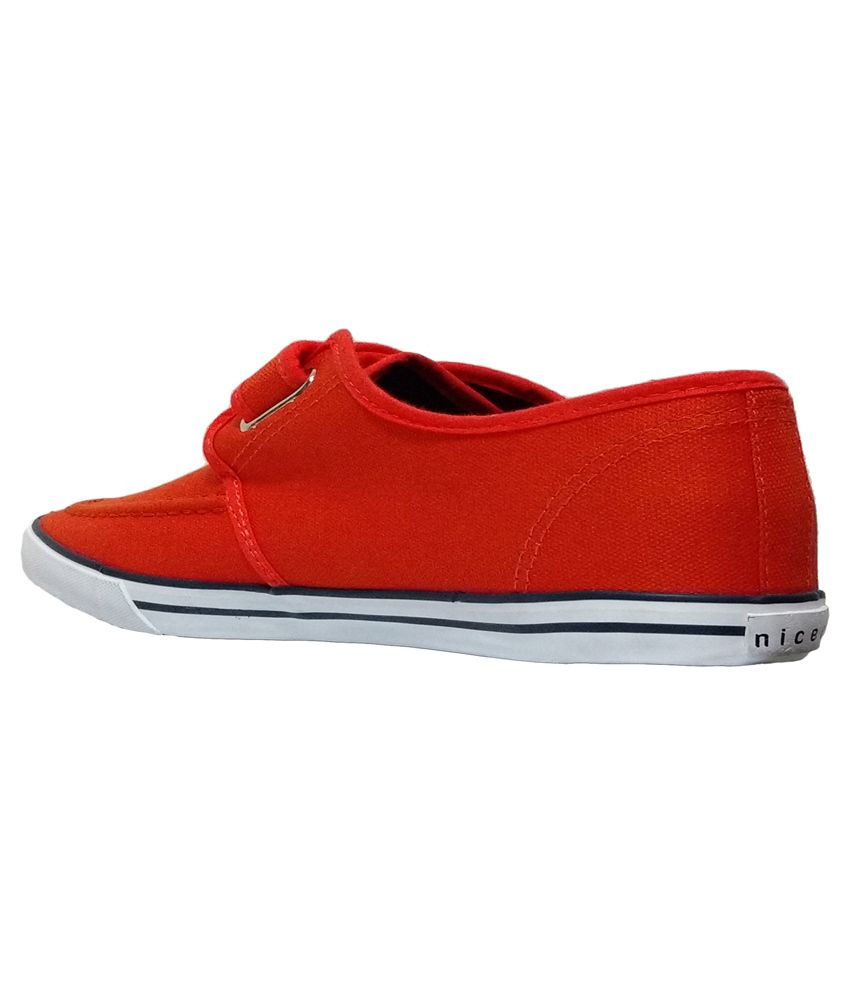 Nicer Orange Canvas Shoes - Buy Nicer Orange Canvas Shoes Online at ...
