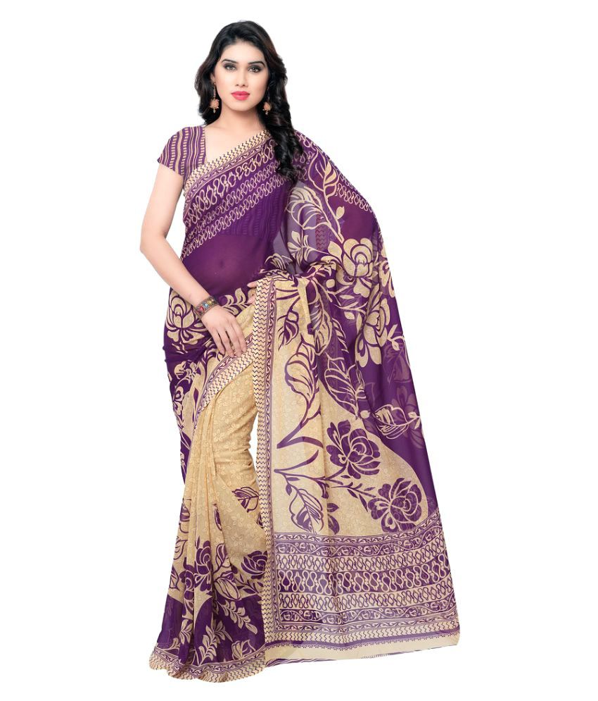 Desi Look Multicoloured Chiffon Saree - Buy Desi Look Multicoloured ...