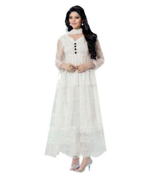 white chiffon anarkali