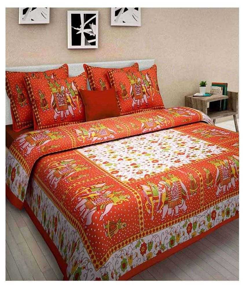     			Bombay Spreads Cotton 1 Bedsheet with 2 Pillow Covers ( x )