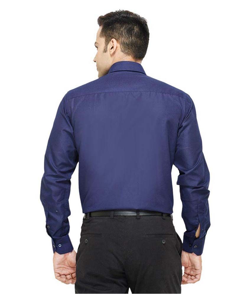 navy blue formal shirts for men