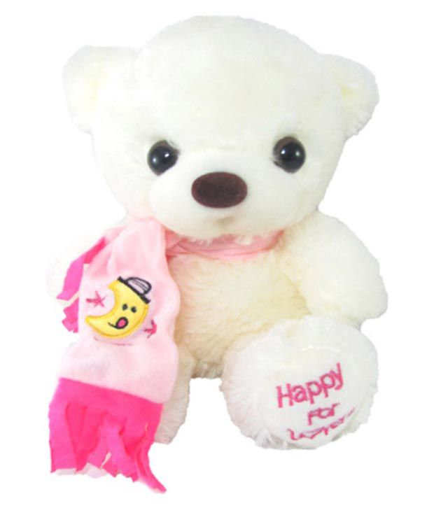     			Tickles White Charming Muffler Teddy Stuffed Soft Plush Animal Toy Love Girl (Color: White Size: 28 cm)