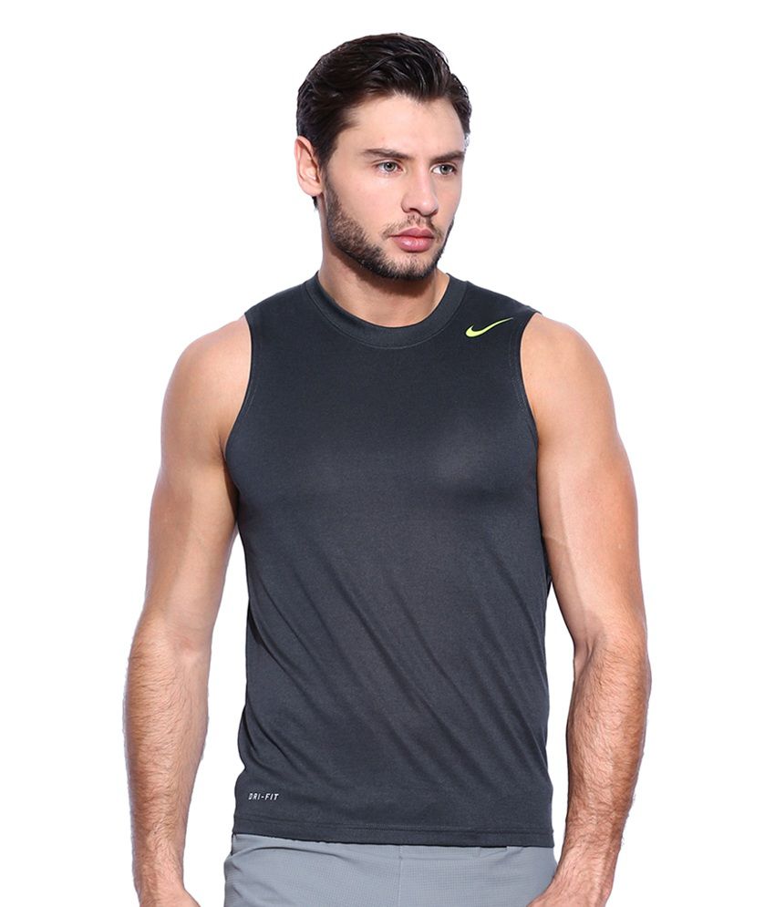 Nike Black Sleeveless Training T-Shirt for Men - Buy Nike Black ...