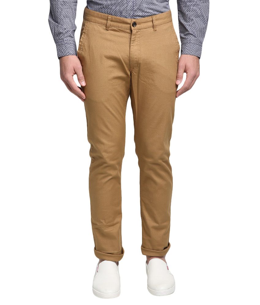 BLACKBERRYS Khaki Skinny Fit Formal Trousers - Buy BLACKBERRYS Khaki ...