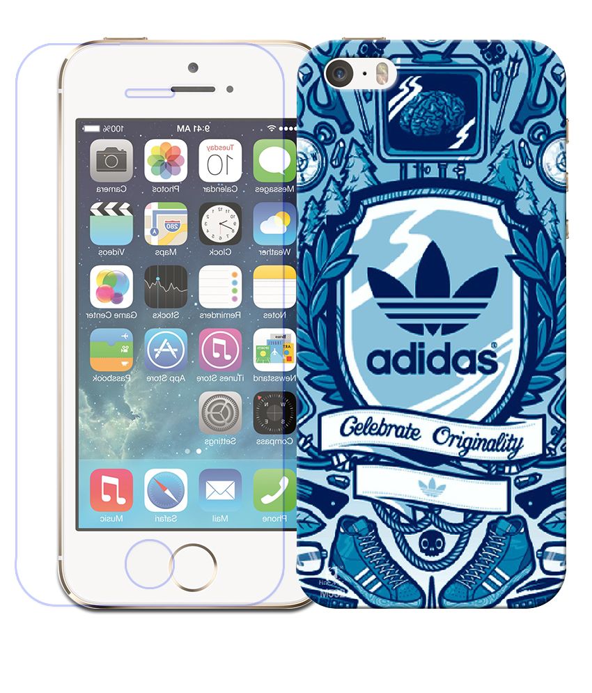 Finearts Combo Of Adidas Wallpaper Printed Back Cover And Screen