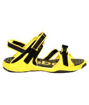 reebok yellow floater sandals