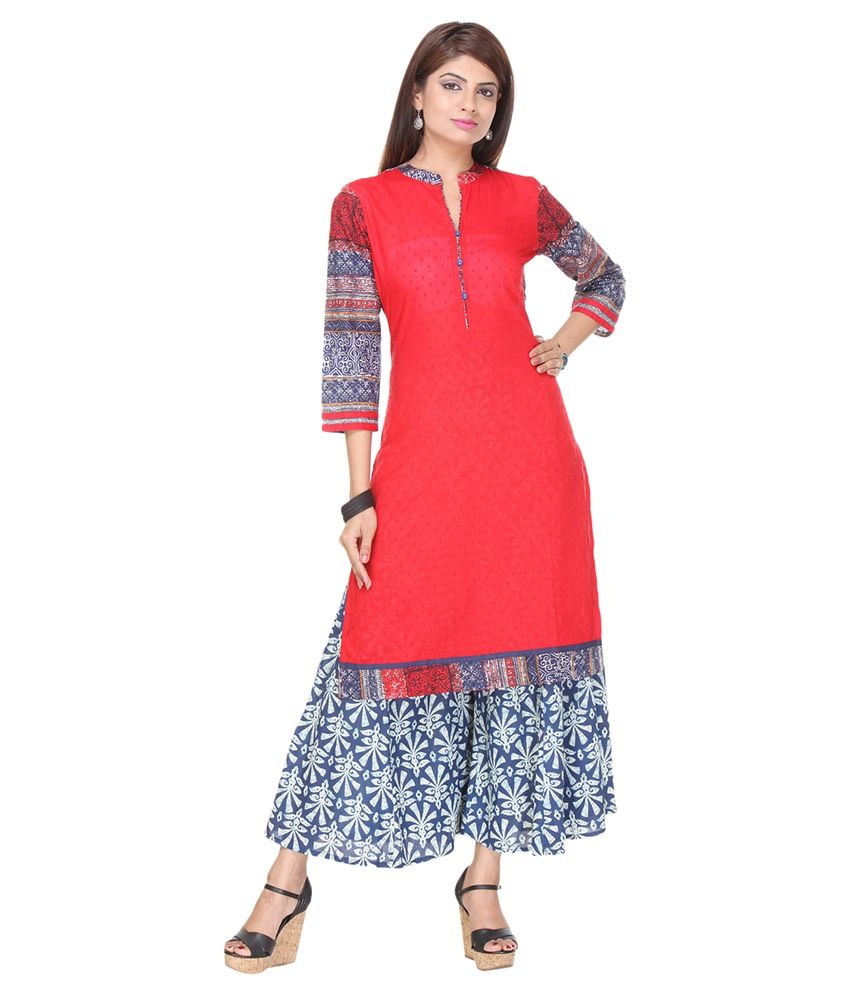 Varanga Cotton Kurti With Palazzo - Stitched Suit - Buy Varanga Cotton ...