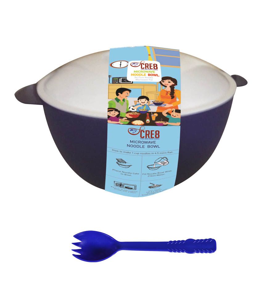 Cre8 Marigold Microwave Noodle Bowl 1100 ml with Spork and Knife: Buy Online at Best Price in ...