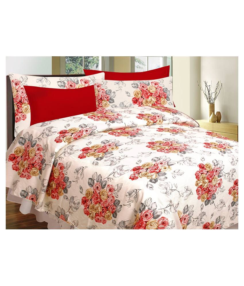 Divine Casa Queen Cotton Floral Bed Sheet - Buy Divine Casa Queen ...
