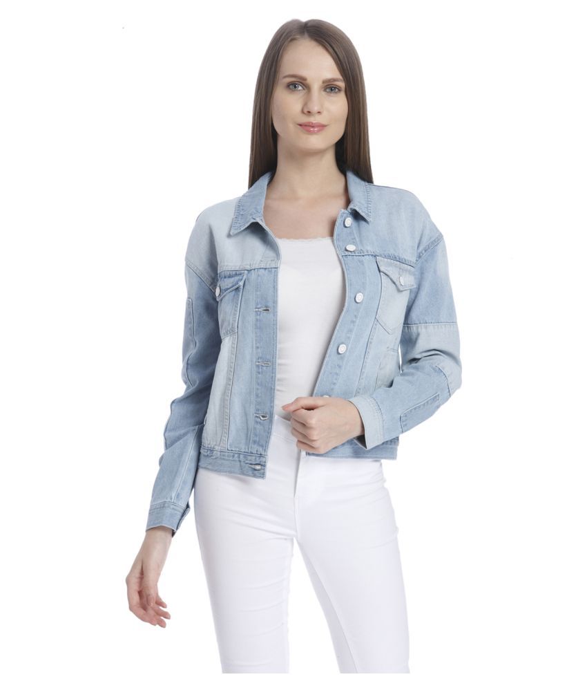 Buy Vero Moda Blue Denim Band Jacket Online at Best Prices in India ...