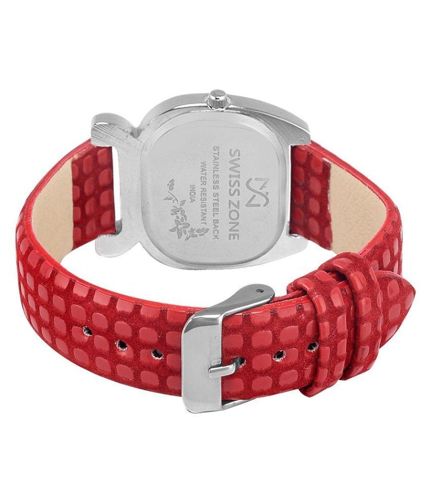 Swiss Zone Red Leather Analog Watch for Women Price in  