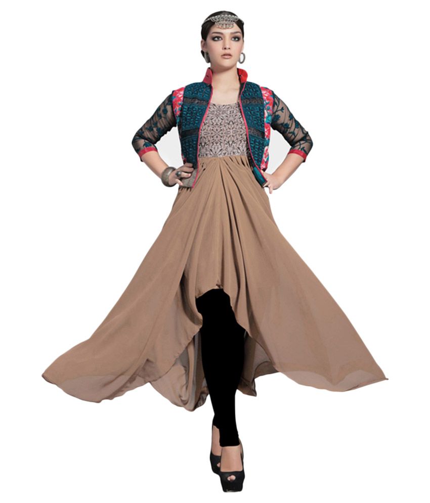 georgette gown with jacket