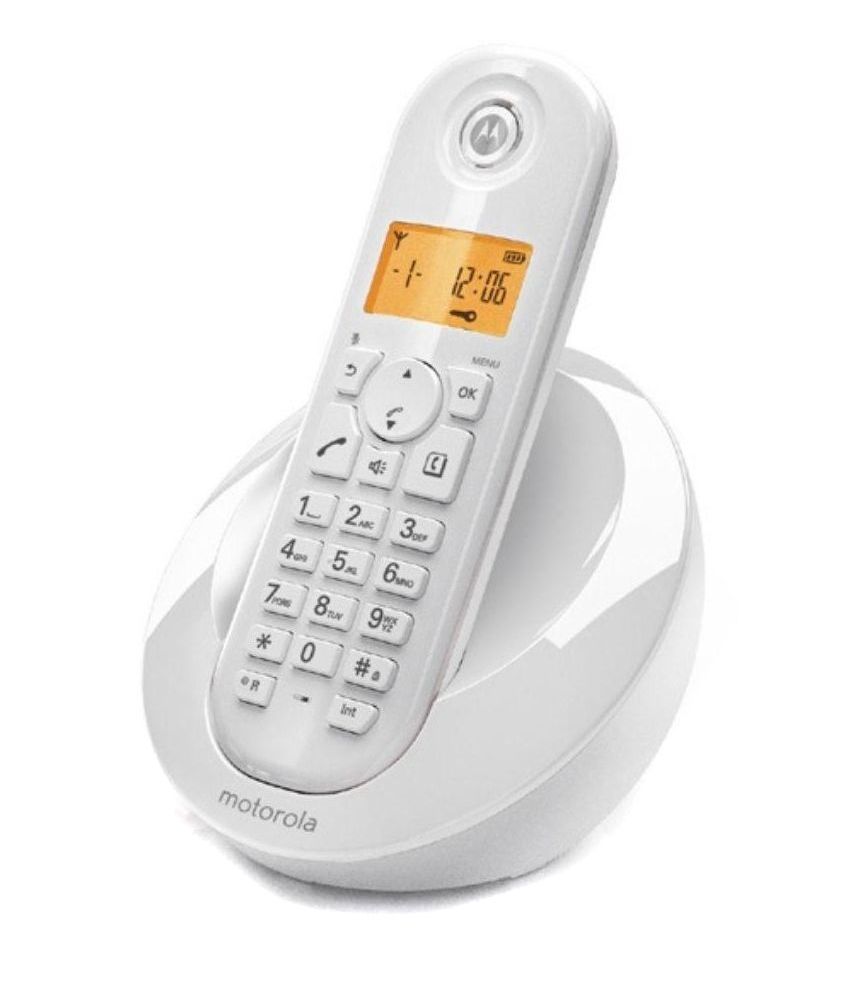 Buy Motorola C601 Cordless Landline Phone ( White ) Online at Best Price in  India - Snapdeal