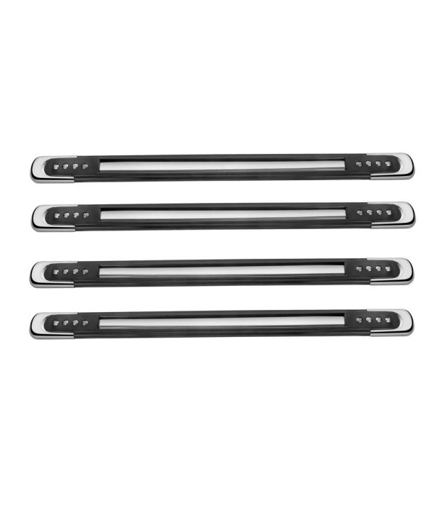 Speedwav Car Bumper Safety Guard Protectors Black With Chrome Finish