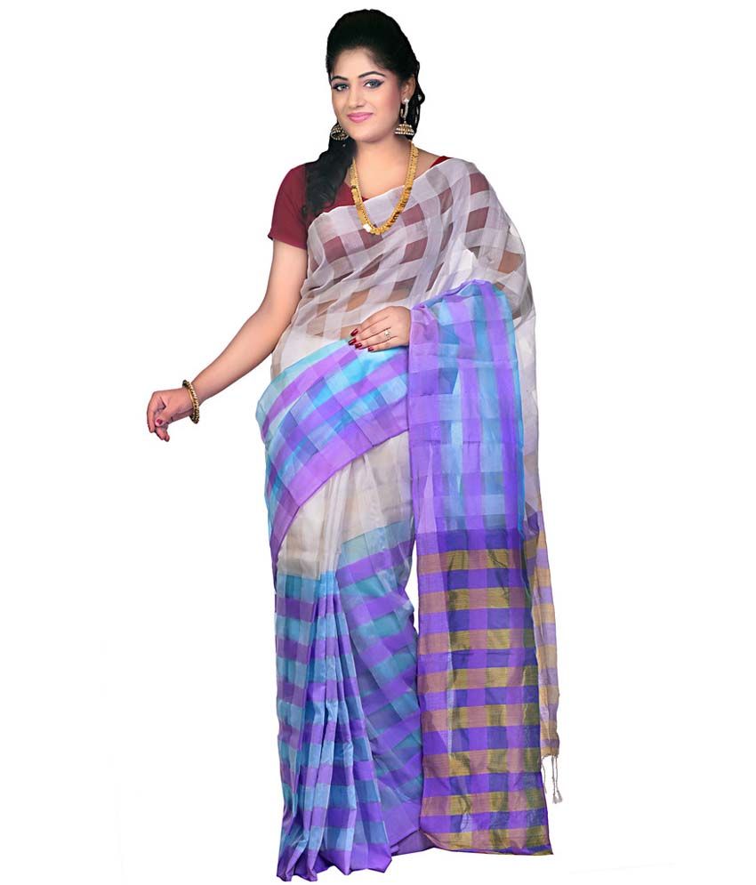 Bengal Handloom Saree Multicoloured Cotton Silk Saree - Buy Bengal ...