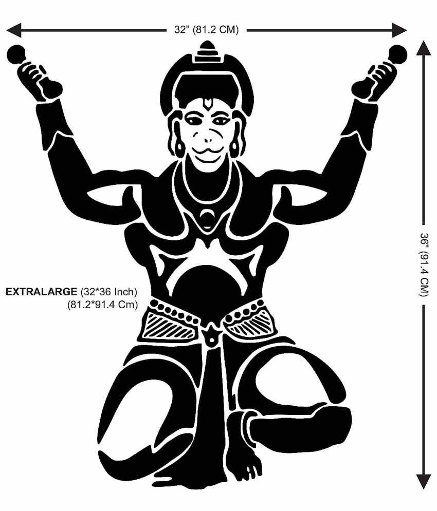 Wallskart Lord Hanuman Vinyl Wall Stickers - Buy Wallskart Lord Hanuman
