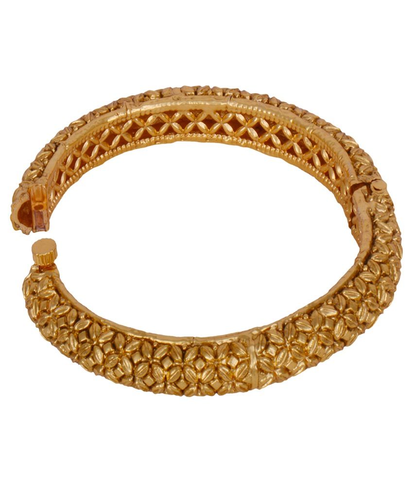 Hyderabad Jewels Golden Bangle Set of 2 Buy Hyderabad Jewels Golden