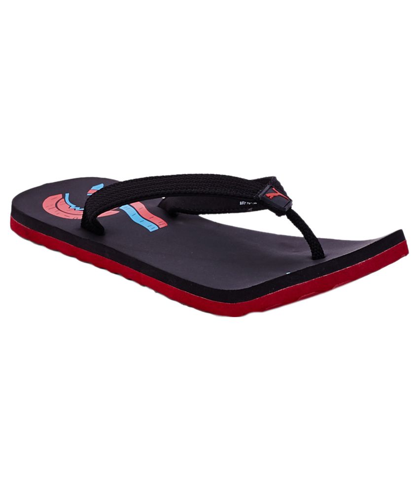 puma black thong flip flops