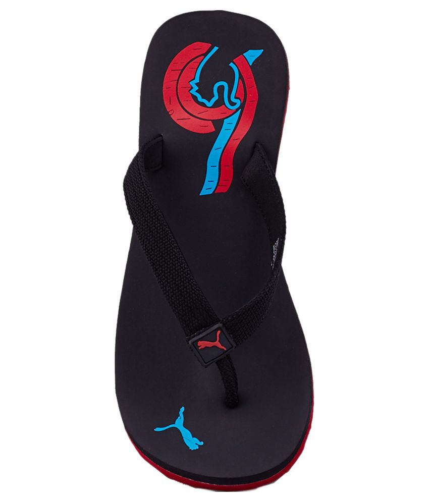 puma black thong flip flop