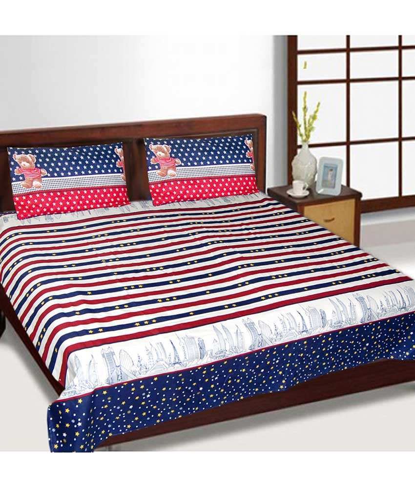The Fancy Mart Double Poly Cotton Traditional Bed Sheet Buy The Fancy Mart Double Poly Cotton