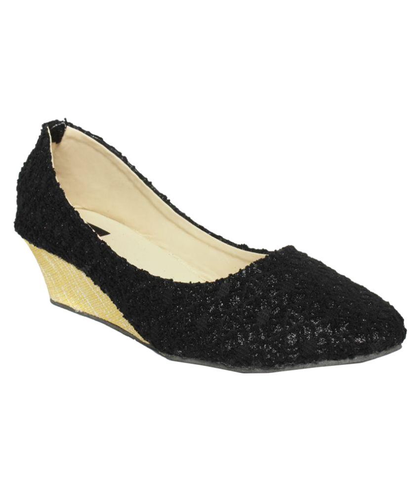 Ala Mode Black Wedges Heels Price in India Buy Ala Mode Black Wedges