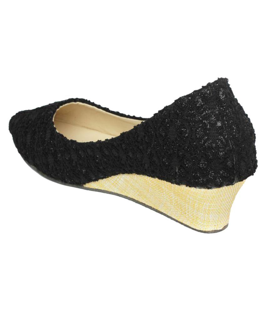 Ala Mode Black Wedges Heels Price in India Buy Ala Mode Black Wedges