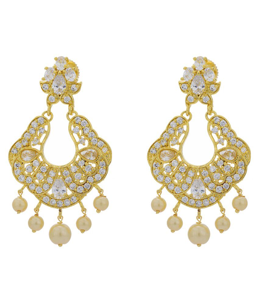 Prisha Golden Hanging Earrings - Buy Prisha Golden Hanging Earrings ...