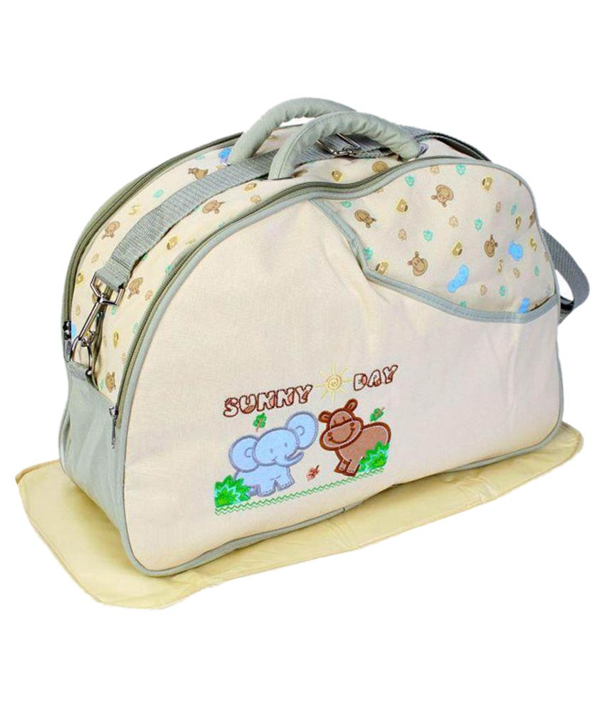 beige diaper backpack