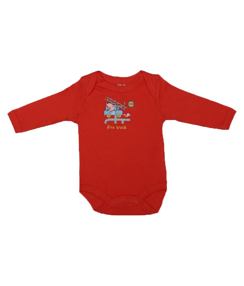     			Kaboos Red Cotton Romper