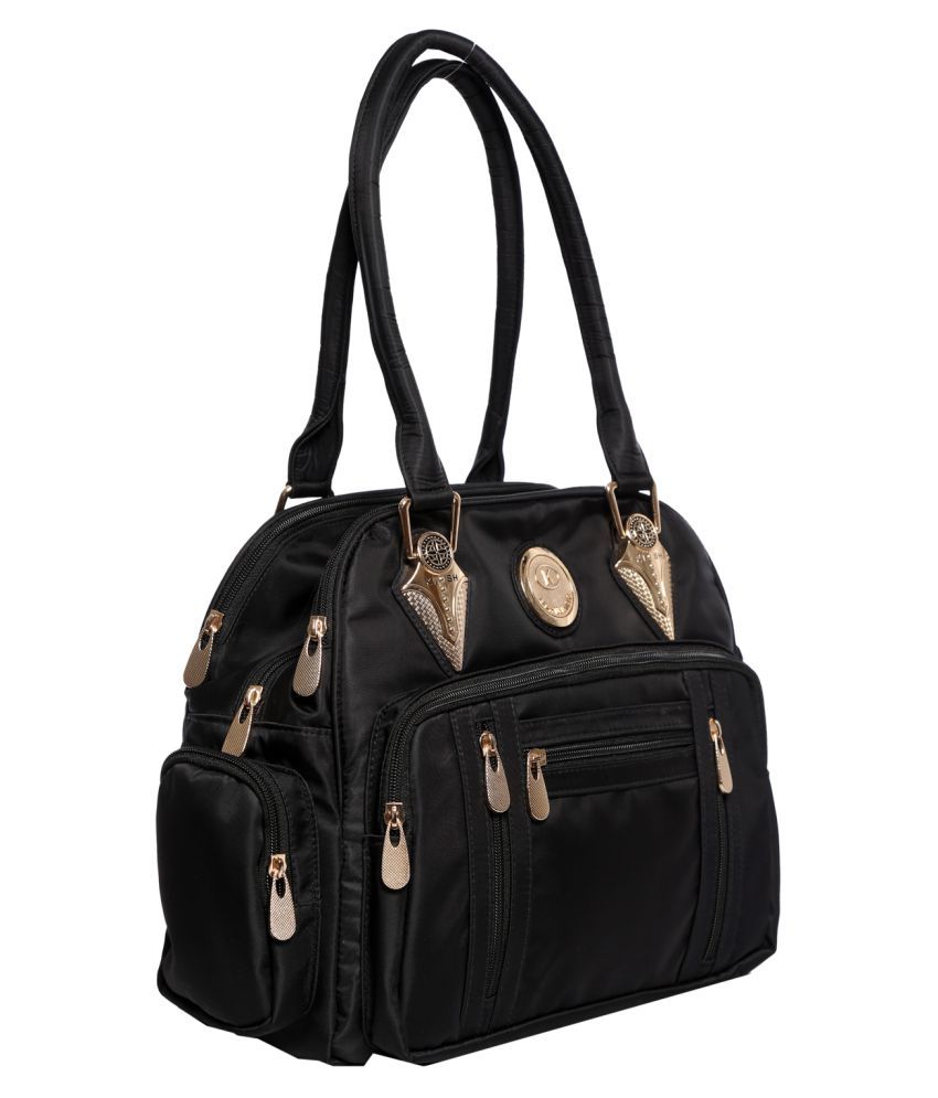black satin shoulder bag