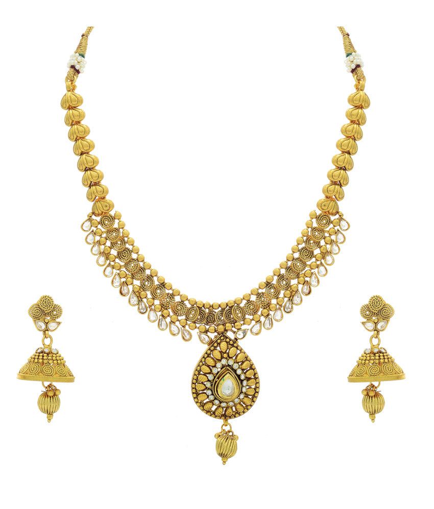 Prisha Golden Necklaces Set - Buy Prisha Golden Necklaces Set Online at ...