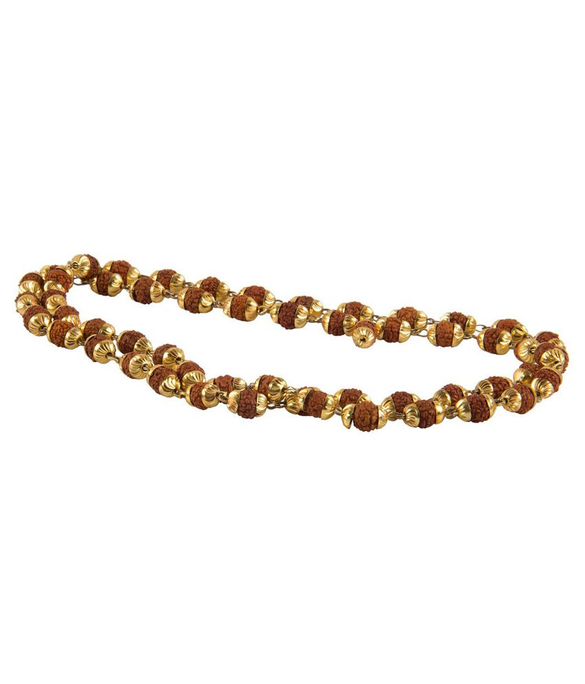     			Himalaya Rudraksha Kendra Original 5 Mukhi Rudraksha Mala 54+1 beads With Golden Cap (6mm)