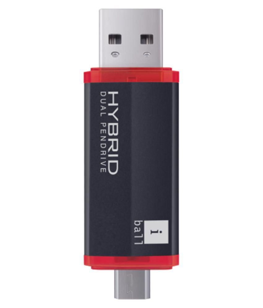     			iBall Hybrid Dual Pen Drive 2.0 Dual Pen Drive 2.0 16GB USB 2.0 Utility Pendrive Black