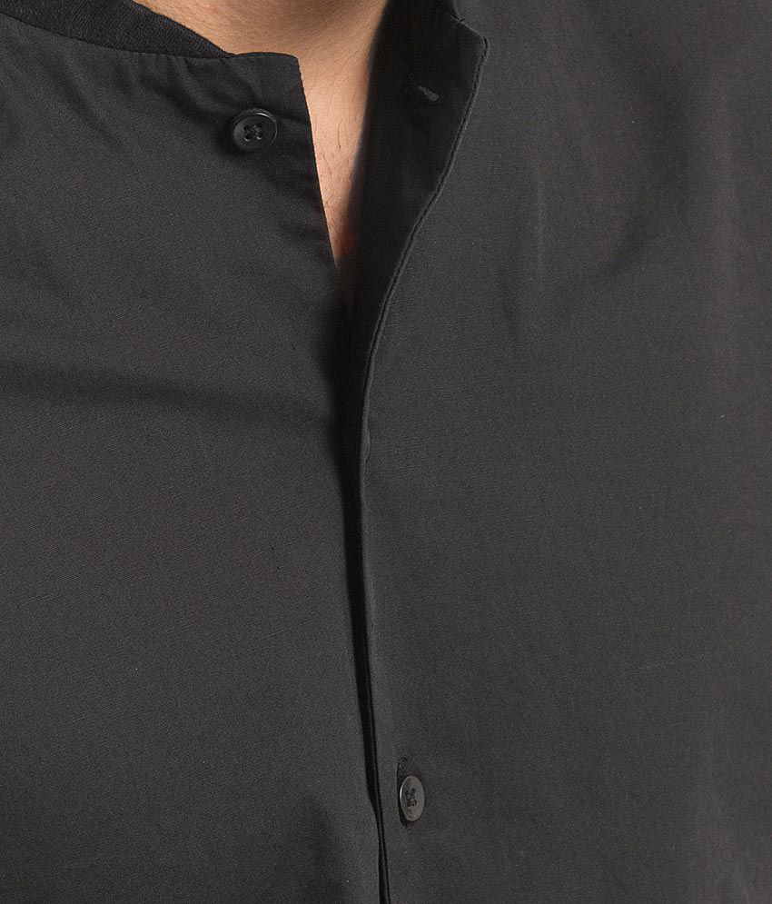 Prym Black Slim Fit Solids Full Sleeves Shirt - Buy Prym Black Slim Fit ...