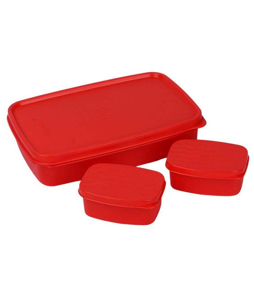 Cello Max Fresh Compact Lunch Box-3 Container-Red: Buy Online at Best