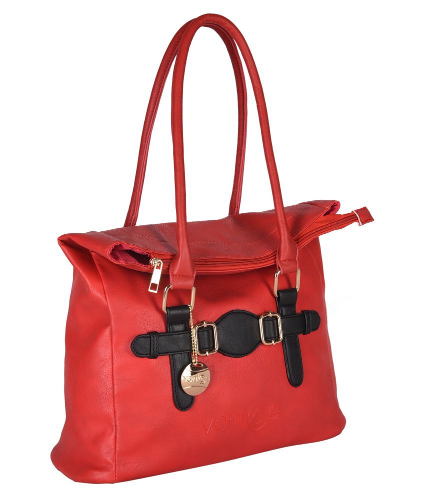 red leather shoulder handbags