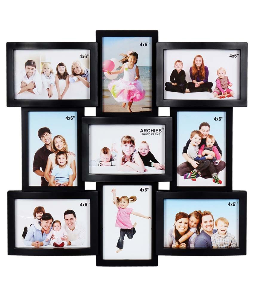 Archies Collage Frames Plastic Wall Hanging Black Collage Photo Frame ...