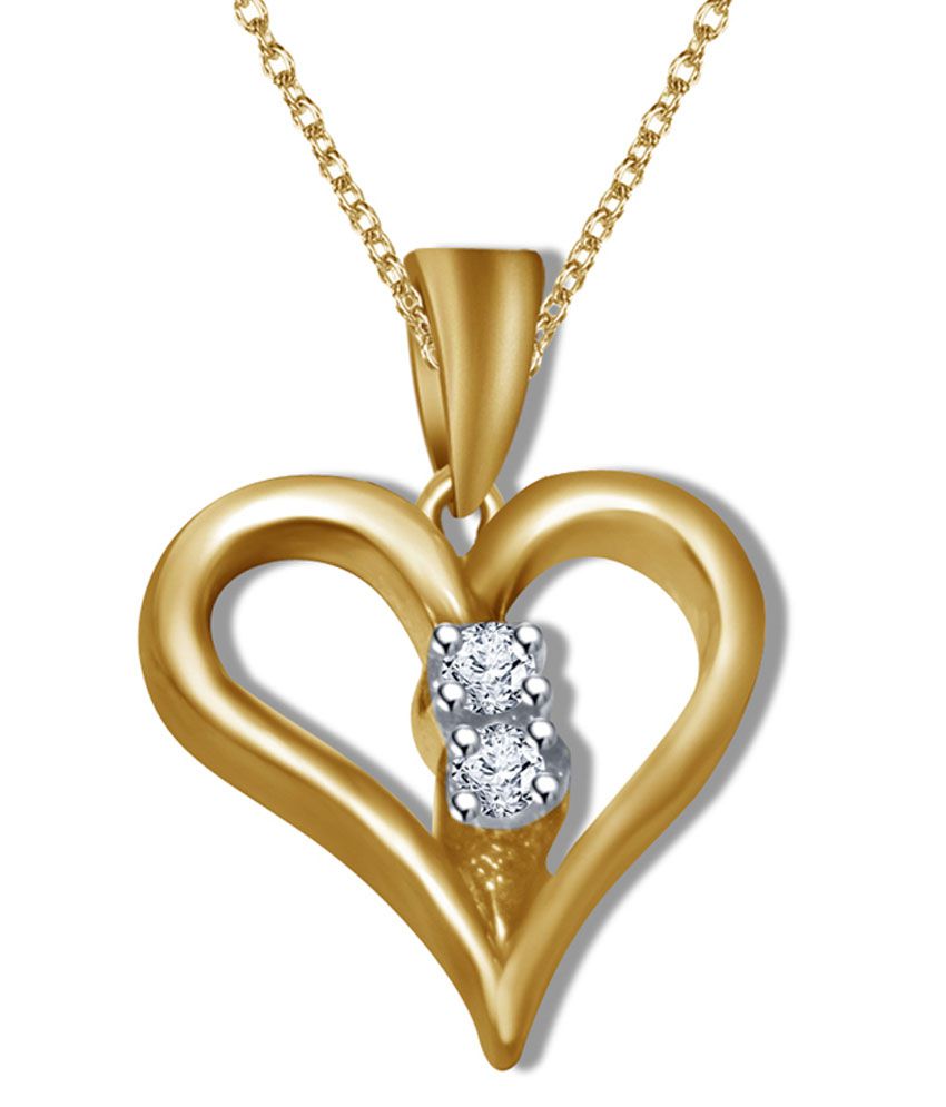 DDIL 18kt Gold Diamond Pendant Without Chain: Buy DDIL 18kt Gold ...