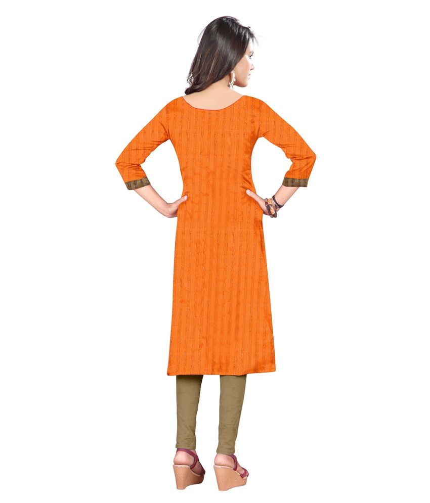 Lookslady Orange Silk Kurti Buy Lookslady Orange Silk Kurti Online at