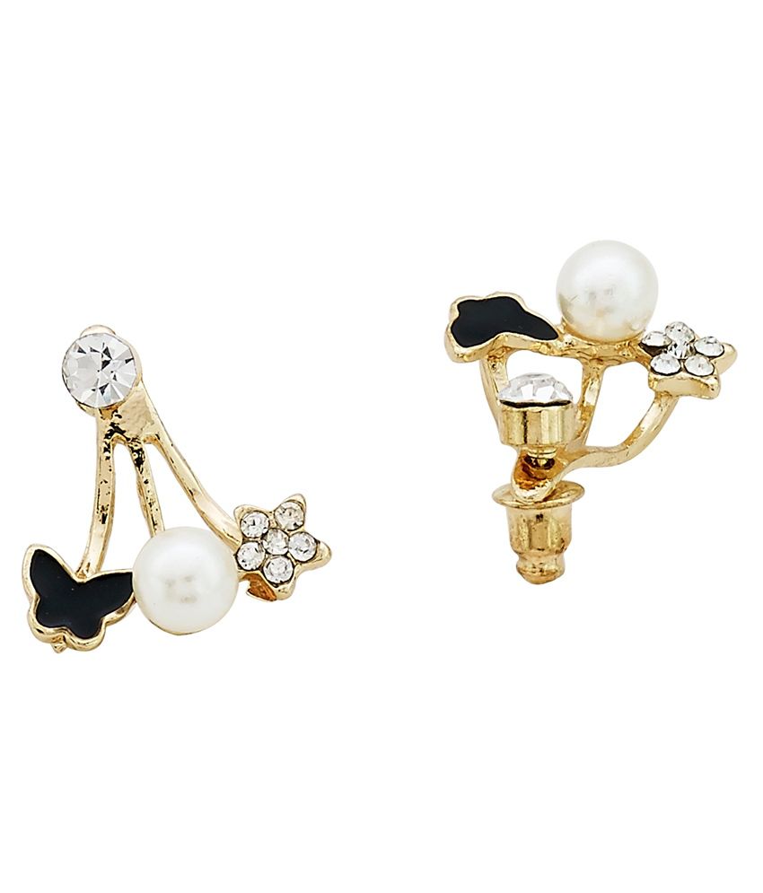     			The Jewelbox Butterfly Gold Plated Ear Cuff Jacket Pair Stud Earring for Women