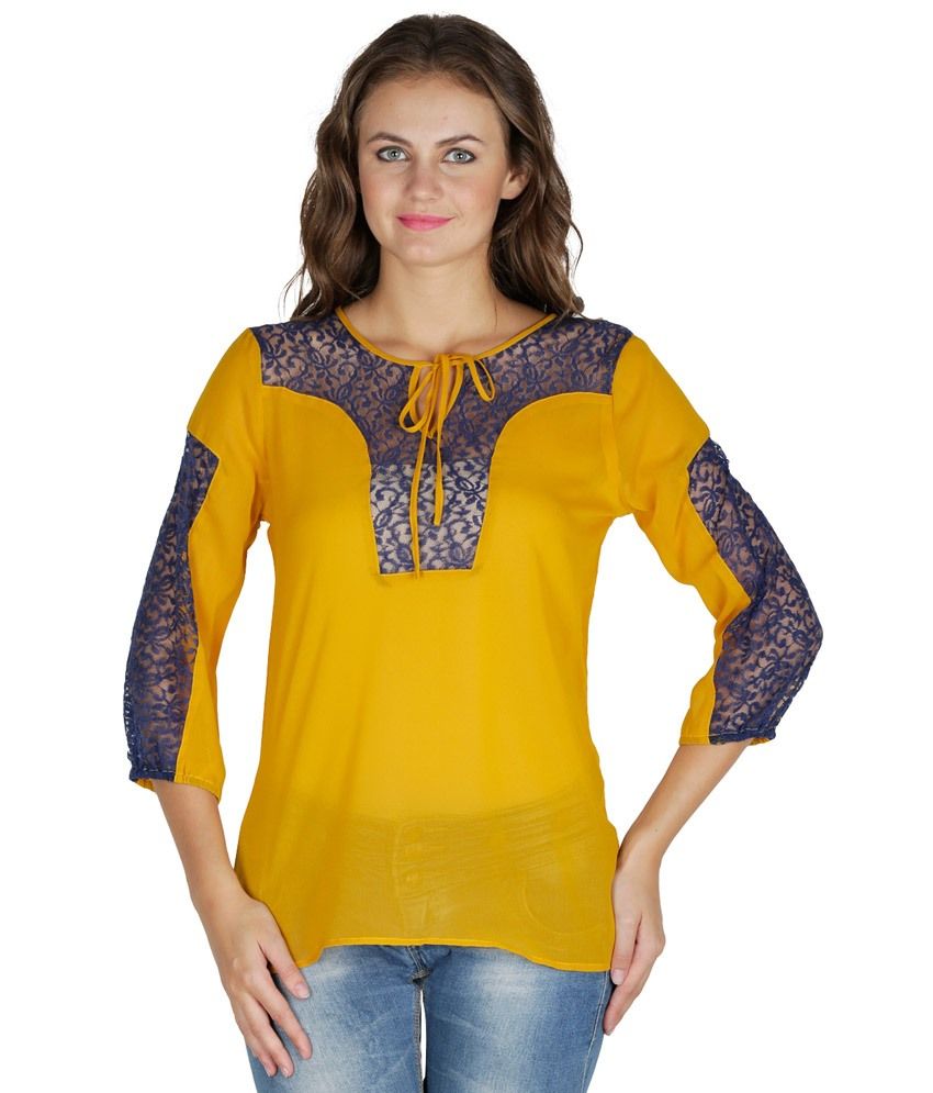 yellow womens tops uk