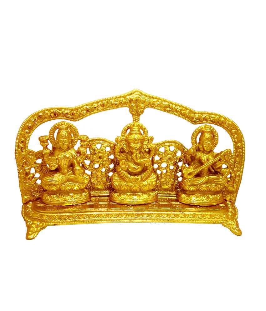     			Heaven Decor Gold Laxmi, Ganesh, Saraswati God Idols